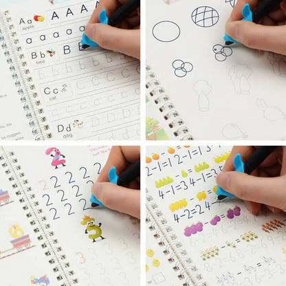 Set de 4 Libros De Caligrafía + 10 Tintas Mágicas Reutilizables🎁