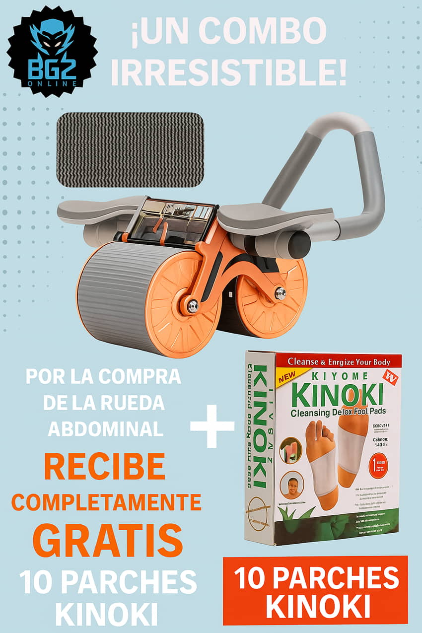 ⚡ ¡Baja Grasa y Elimina Toxinas! Llévate 10 Parches Kinoki GRATIS al Comprar tu Rueda Abdominal